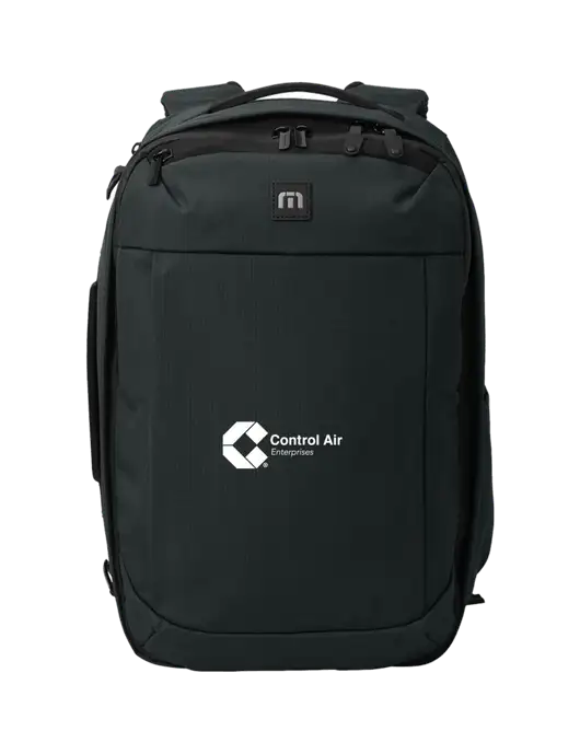 TravisMathew Black Convertible Backpack w/Control Air Enterprises Logo