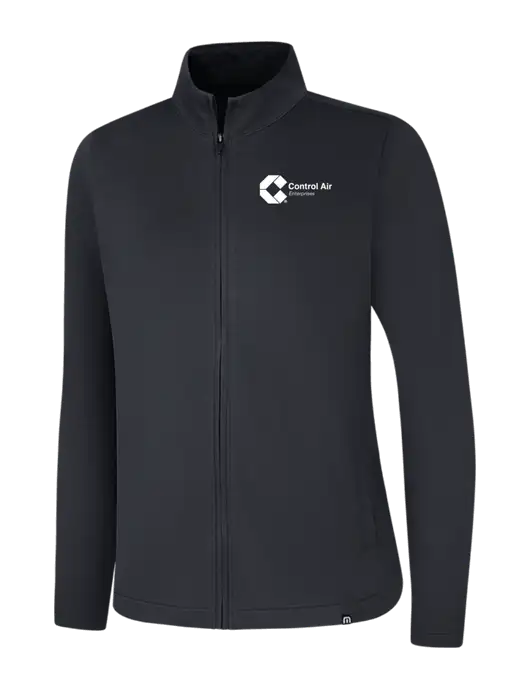 TravisMathew Womens Black Coveside Full-Zip w/Control Air Enterprises Logo