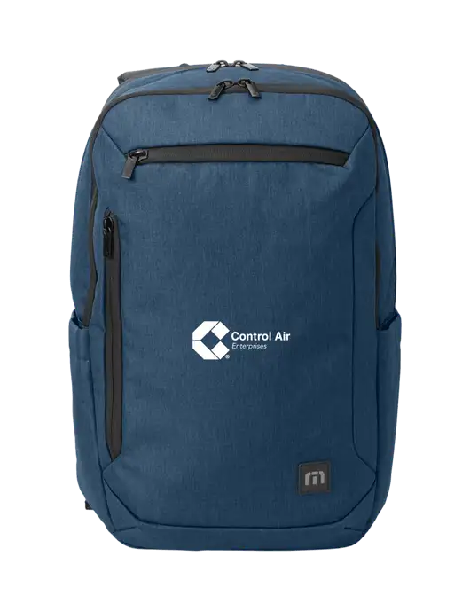 TravisMathew Heather Navy Duration Backpack w/Control Air Enterprises Logo