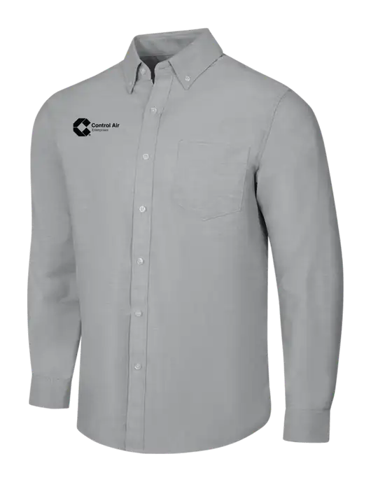 Light Grey SuperPro Oxford Shirt w/Control Air Enterprises Logo
