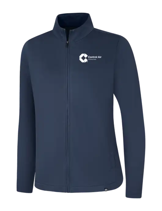 TravisMathew Womens Navy Coveside Full-Zip w/Control Air Enterprises Logo