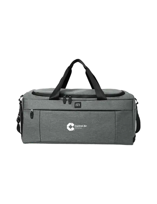 TravisMathew Dark Grey Heather Duration Duffel w/Control Air Enterprises Logo