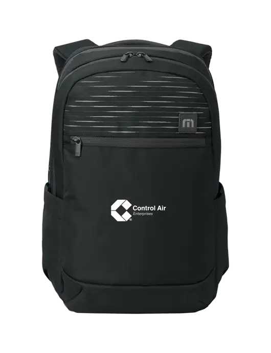 TravisMathew Black Approach Backpack w/Control Air Enterprises Logo