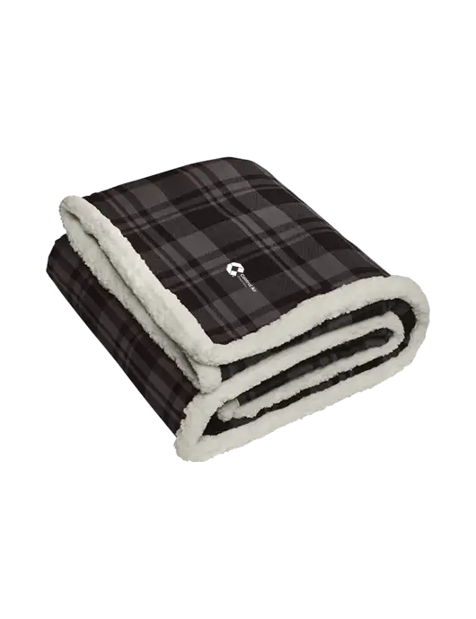 Charcoal/Medium Grey Flannel  Sherpa Blanket w/Control Air Enterprises Logo