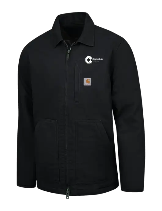 Carhartt Black Sherpa-Lined Coat w/Control Air Enterprises Logo