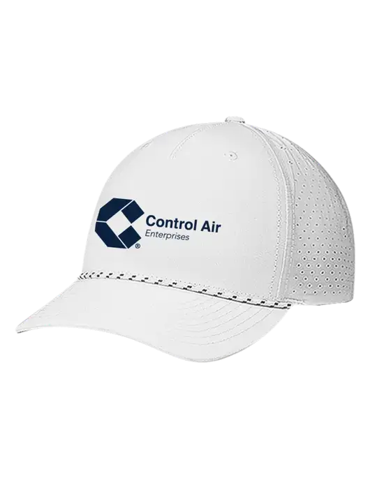 Richardson Laser Perf Performance White/White-Black Rope Cap w/Control Air Enterprises Logo