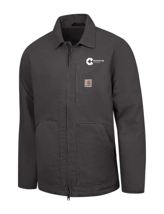 Carhartt Dark Grey Sherpa-Lined Coat w/Control Air Enterprises Logo