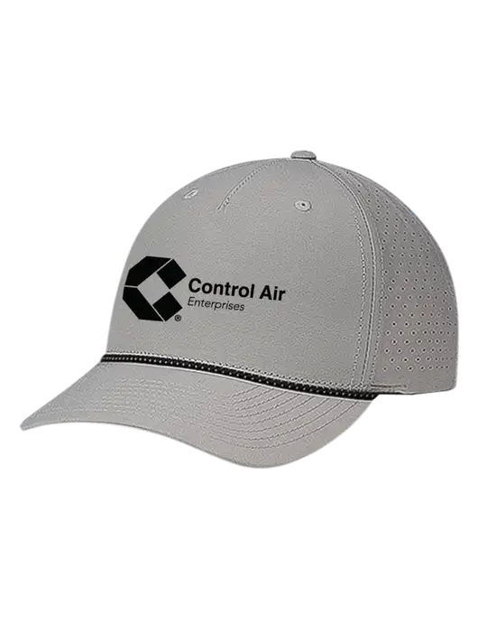 Richardson Laser Perf Performance Light Grey/Black-Grey Rope Cap w/Control Air Enterprises Logo