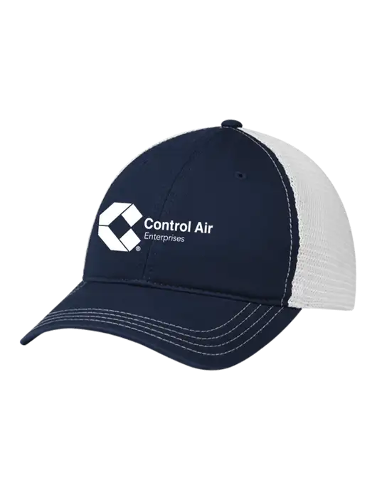 Richardson 111 Garment Washed Trucker Cap Navy w/White Mesh w/Control Air Enterprises Logo