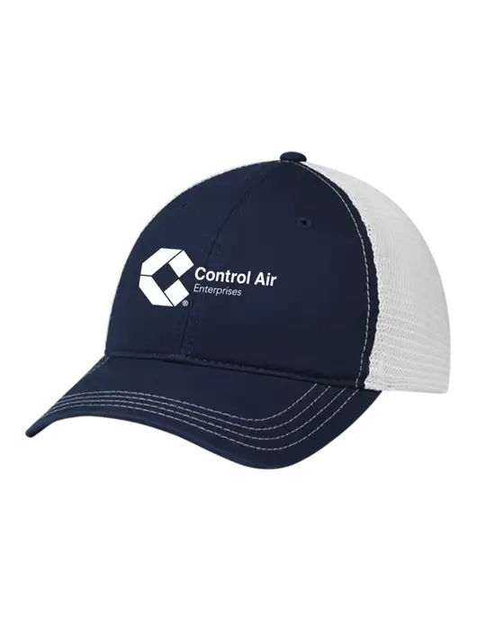 Richardson 111 Garment Washed Trucker Cap Navy w/White Mesh w/Control Air Enterprises Logo