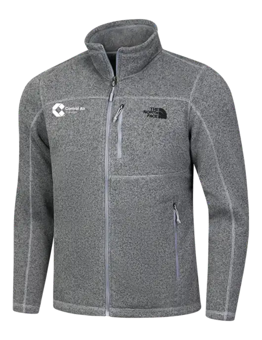 North Face Medium Grey Heather Sweater Fleece Jacket w/Control Air Enterprises Logo
