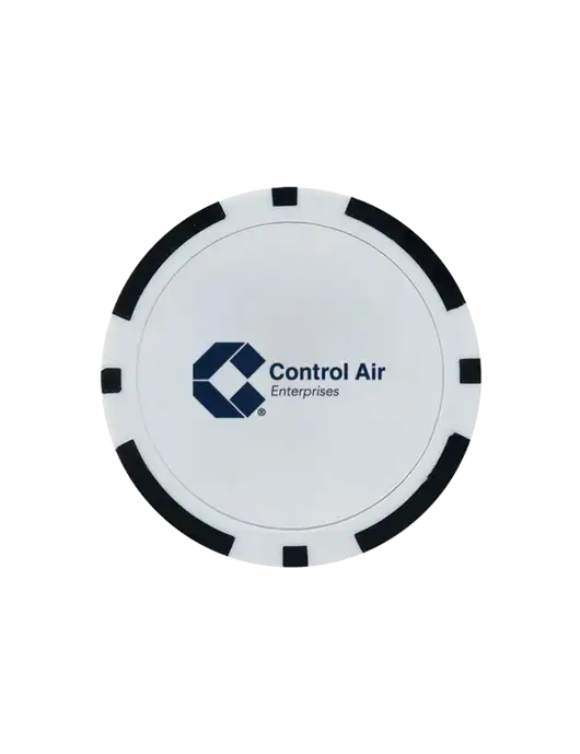 Black Poker Chip Ball Marker w/Control Air Enterprises Logo