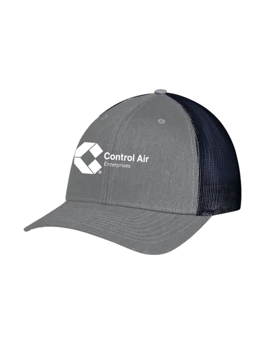 Richardson Adjustable Snapback Original 112 Trucker Cap Heather Grey w/Navy Mesh w/Control Air Enterprises Logo