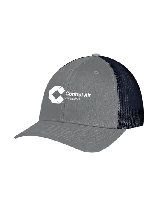 Richardson Adjustable Snapback Original 112 Trucker Cap Heather Grey w/Navy Mesh w/Control Air Enterprises Logo