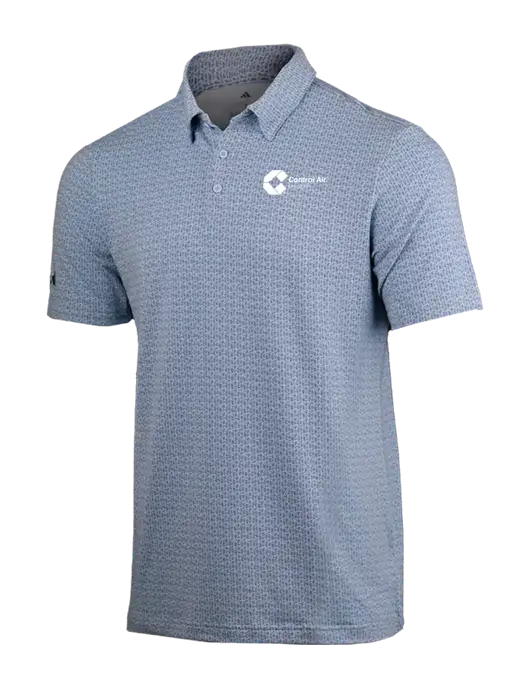 Adidas Light Blue Printed Blend Polo w/Control Air Enterprises Logo