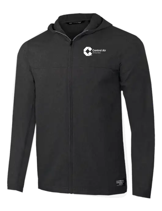 TravisMathew Dark Heather Grey Balboa Hooded Full-Zip Jacket w/Control Air Enterprises Logo