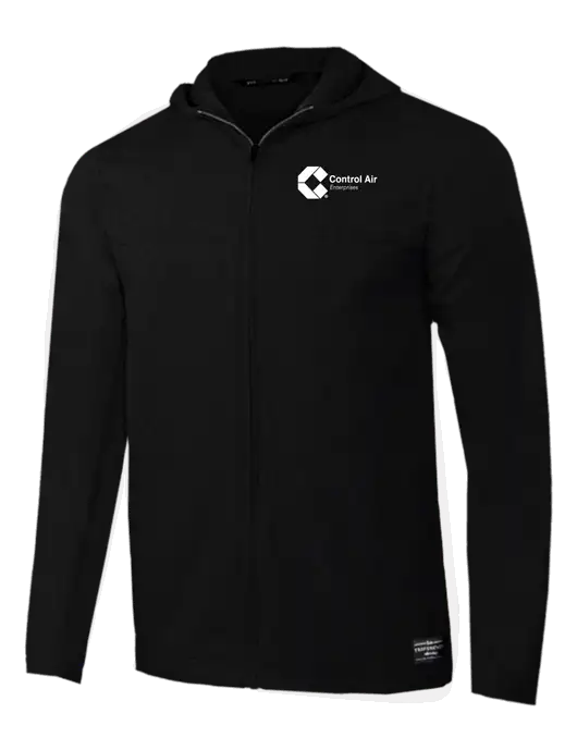 TravisMathew Black Balboa Hooded Full-Zip Jacket w/Control Air Enterprises Logo