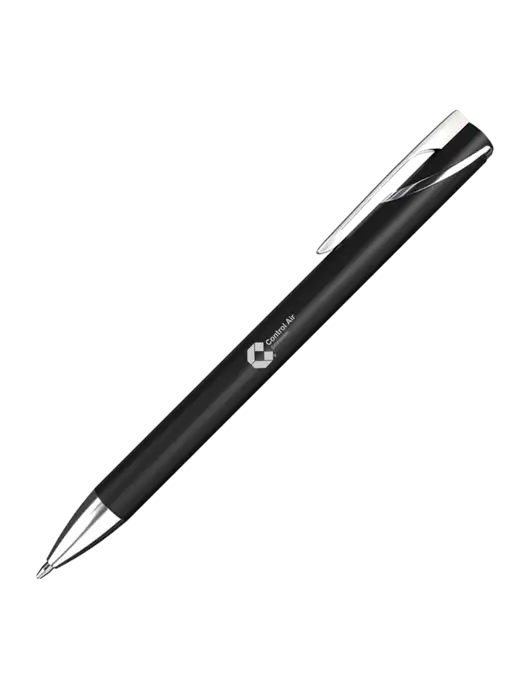 Black/Chrome HyperNova Ballpoint Pen - Black Ink w/Control Air Enterprises Logo