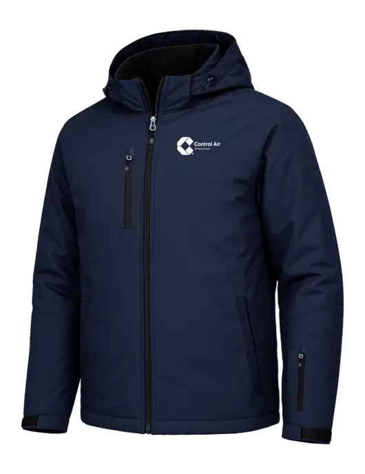 Cold Weather Vortex Light Navy/ Dark Navy Waterproof 3-in-1 Jacket with Detachable Hood w/Control Air Enterprises Logo, Control Air Enterprises Logo
