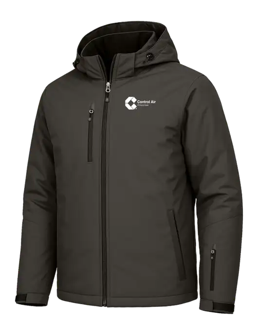 Cold Weather Vortex Dark Grey/ Black Waterproof 3-in-1 Jacket with Detachable Hood w/Control Air Enterprises Logo, Control Air Enterprises Logo