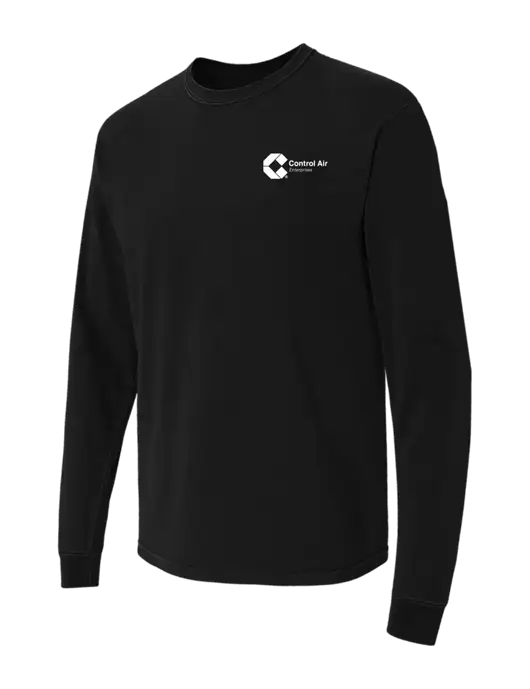 Comfort Colors Garment-Dyed Black Heavyweight Long Sleeve T-Shirt w/Control Air Enterprises Logo