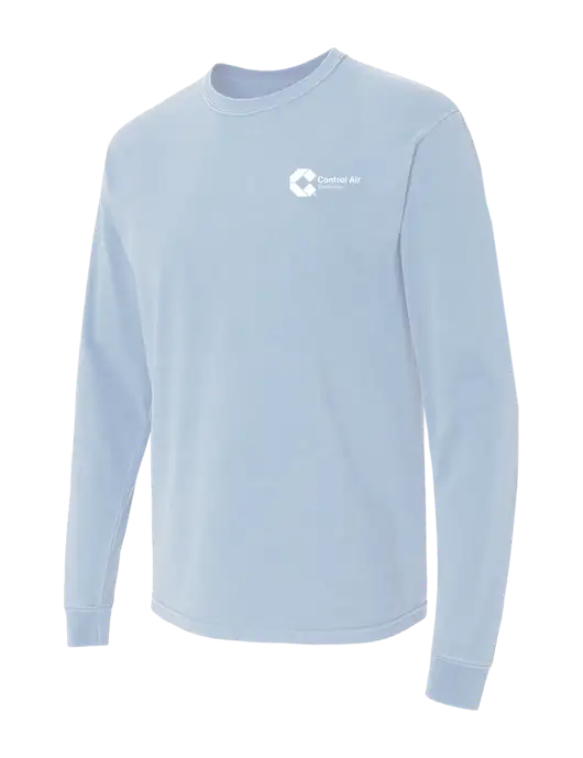 Comfort Colors Garment-Dyed Light Blue Heavyweight Long Sleeve T-Shirt w/Control Air Enterprises Logo