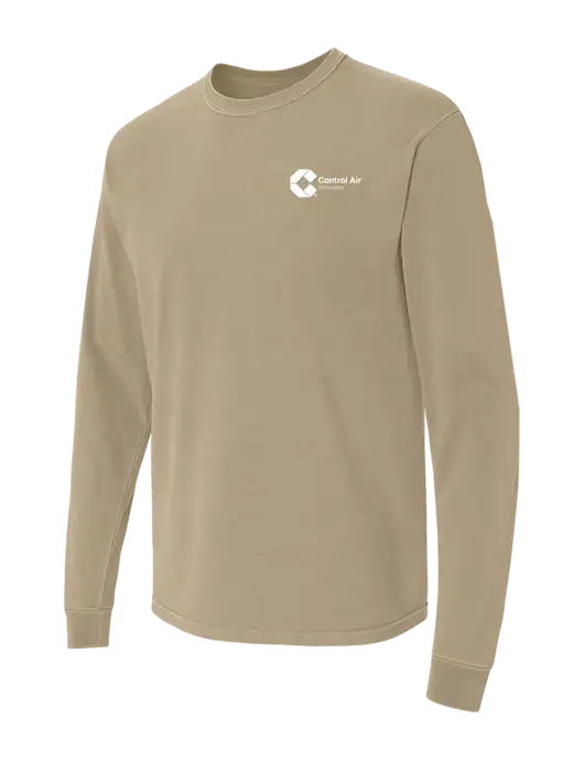 Comfort Colors Garment-Dyed Tan Heavyweight Long Sleeve T-Shirt w/Control Air Enterprises Logo