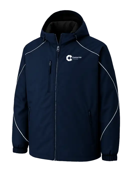 Angle 3-In-1 Dark Navy Jacket with Bonded Fleece Liner w/Control Air Enterprises Logo, Control Air Enterprises Logo