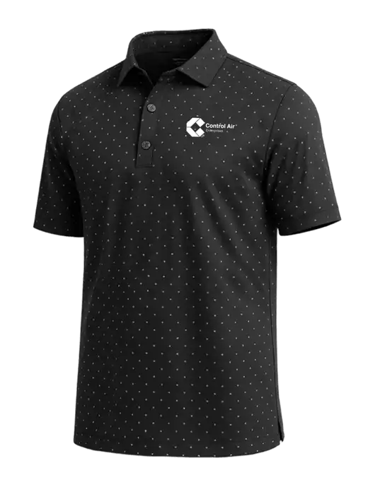 Callaway Micro Chev Black Print Polo w/Control Air Enterprises Logo