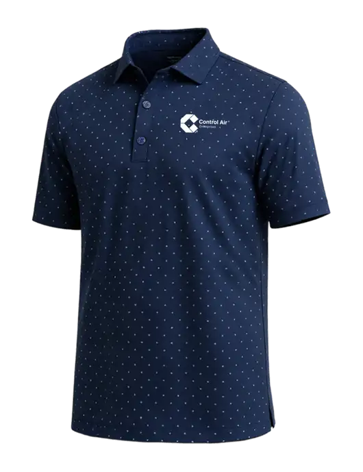 Callaway Micro Chev Dark Navy Print Polo w/Control Air Enterprises Logo