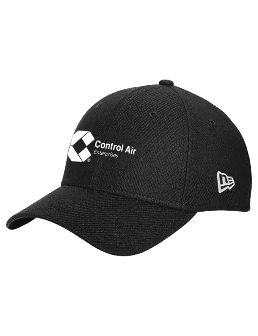 New Era Diamond Era Black Stretch Cap w/Control Air Enterprises Logo