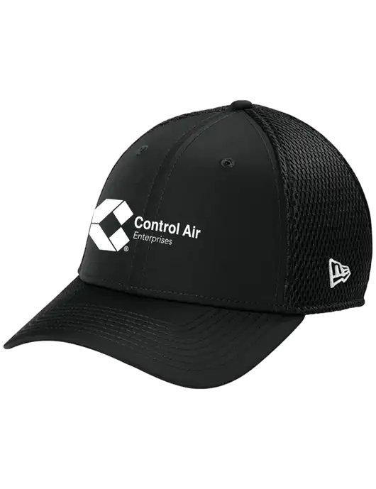 New Era 39THIRTY Performance Stretch Black Mesh Cap w/Control Air Enterprises Logo