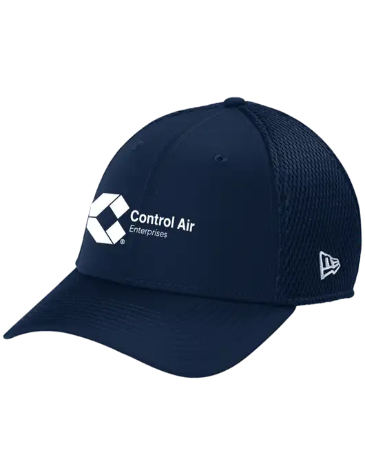New Era 39THIRTY Performance Stretch Dark Navy Mesh Cap w/Control Air Enterprises Logo