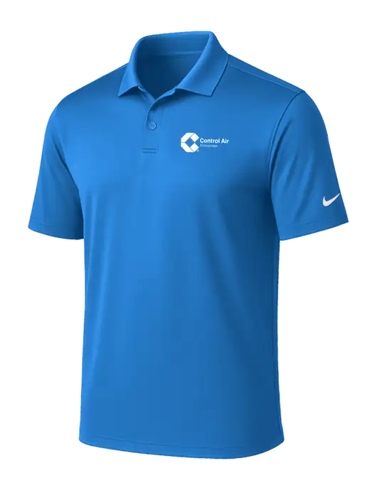 NIKE Light Royal Victory Solid Polo w/Control Air Enterprises Logo