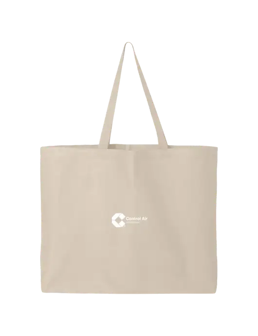 Sturdy Canvas Tan Tote w/Control Air Enterprises Logo