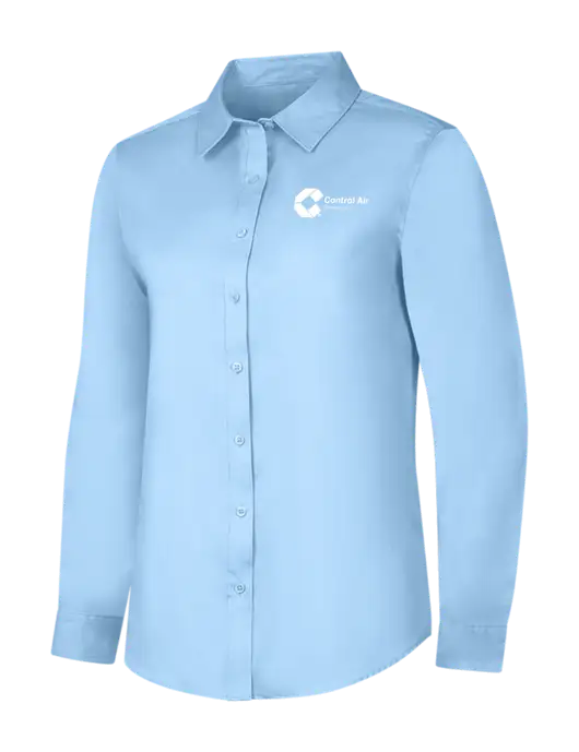 Womens Light Blue Long Sleeve Superpro React Twill Shirt w/Control Air Enterprises Logo