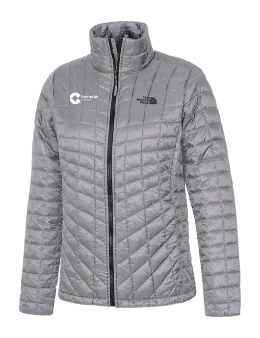North Face Womens Medium Grey ThermoBall Trekker Jacket w/Control Air Enterprises Logo