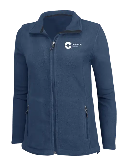 Womens Light Navy Fleece Jacket w/Control Air Enterprises Logo