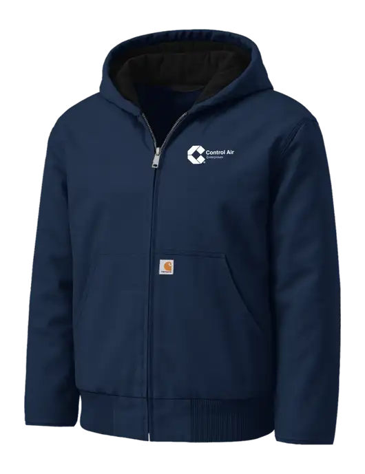 Carhartt Washed Duck Active Dark Navy Jacket w/Control Air Enterprises Logo