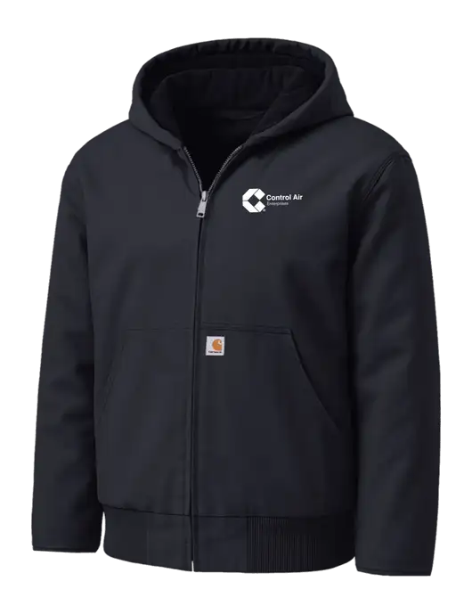 Carhartt Washed Duck Active Black Jacket w/Control Air Enterprises Logo