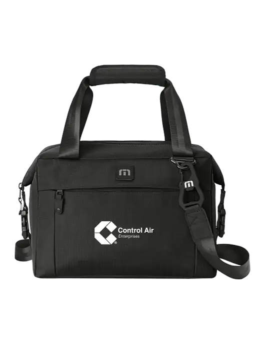 TravisMathew Black Chill’n 12-Can Cooler w/Control Air Enterprises Logo
