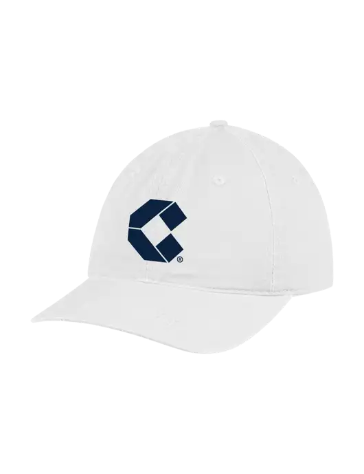 Garment Washed Unstructured Twill White Cap w/Control Air Icon Logo