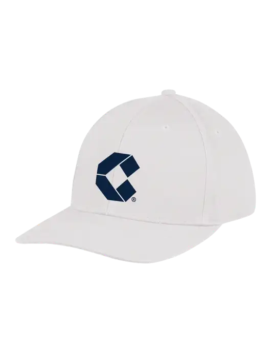 Premium Modern Structured Twill White Snapback Cap w/Control Air Icon Logo