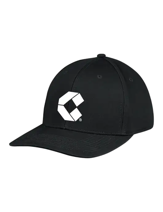 Premium Modern Structured Twill Black Snapback Cap w/Control Air Icon Logo