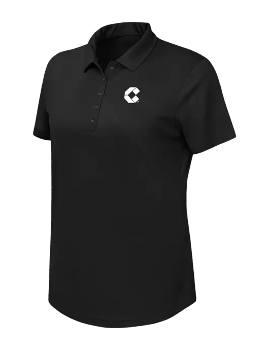 Callaway Womens Birdseye Black Polo w/Control Air Icon Logo