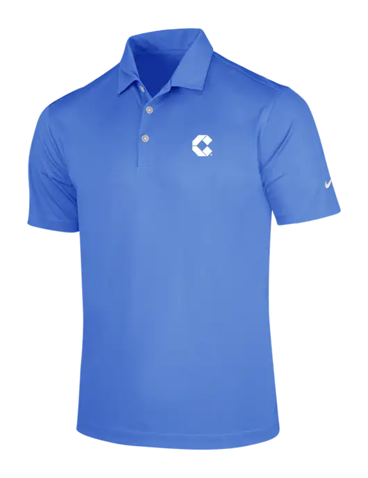 NIKE Light Royal Blue Dri-Fit Vertical Mesh Polo w/Control Air Icon Logo