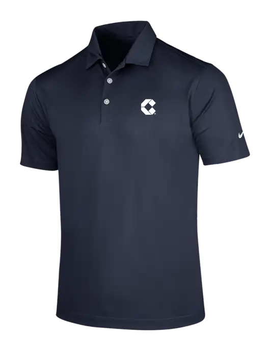 NIKE Dark Navy Dri-Fit Vertical Mesh Polo w/Control Air Icon Logo