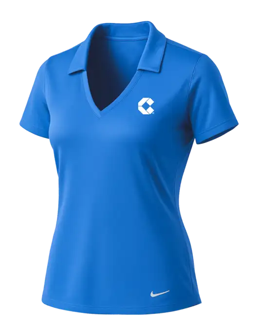 NIKE Carolina Blue Womens Dri-Fit Vertical Mesh Polo w/Control Air Icon Logo