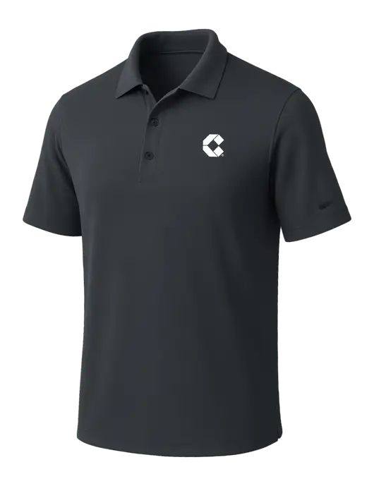 NIKE Dark Grey Dri-Fit Micro Pique Polo w/Control Air Icon Logo