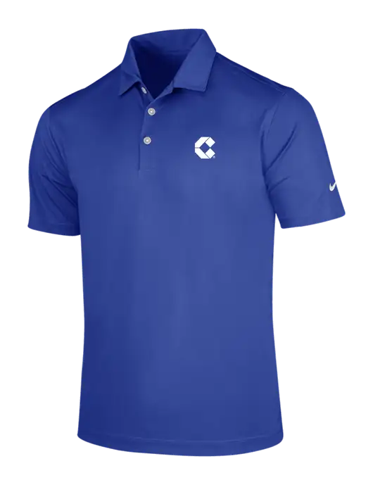 NIKE Dark Royal Dri-Fit Vertical Mesh Polo w/Control Air Icon Logo